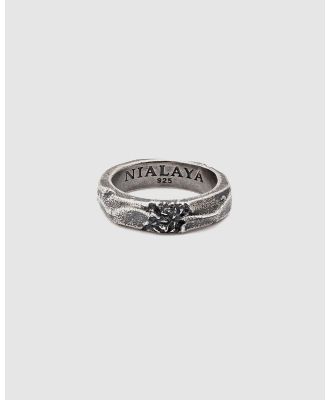 Nialaya Jewellery - Men's Carved Vintage Ring - Jewellery (Silver) Men's Carved Vintage Ring