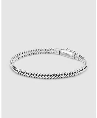 Nialaya Jewellery - Men's Sterling Silver 4mm Chain Bracelet - Jewellery (Silver ) Men's Sterling Silver 4mm Chain Bracelet