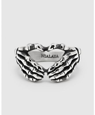 Nialaya Jewellery - Men's Vintage Skeleton Ring - Jewellery (Silver ) Men's Vintage Skeleton Ring