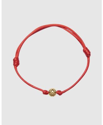 Nialaya Jewellery - Red String Bracelet With Gold - Jewellery (Red) Red String Bracelet With Gold