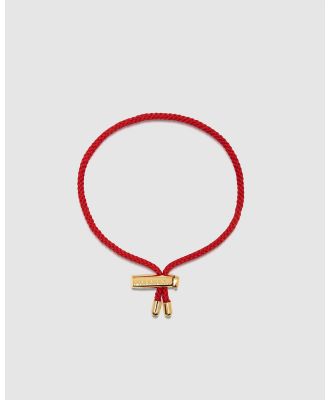 Nialaya Jewellery - String Bracelet with Adjustable Lock - Jewellery (Red) String Bracelet with Adjustable Lock