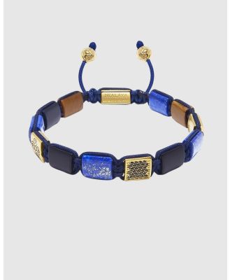Nialaya Jewellery - The Dorje Flatbead Collection   Blue Lapis, Matte Onyx, and Brown Tiger Eye - Jewellery (Multi) The Dorje Flatbead Collection - Blue Lapis, Matte Onyx, and Brown Tiger Eye