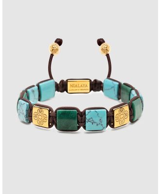 Nialaya Jewellery - The Dorje Flatbead Collection   Turquoise and Green Jade - Jewellery (multi) The Dorje Flatbead Collection - Turquoise and Green Jade