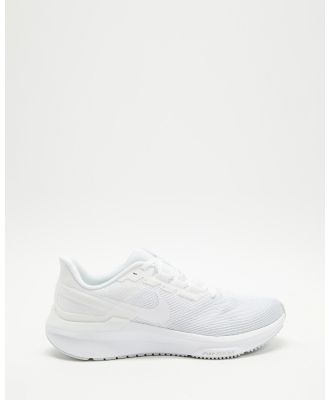 Nike - Air Zoom Structure 25   Men's - Performance Shoes (White & Pure Platinum) Air Zoom Structure 25 - Men's