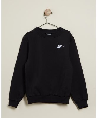 Nike - Big Kids' Club Fleece Sweatshirt   Kids - Sweats (Black & White) Big Kids' Club Fleece Sweatshirt - Kids