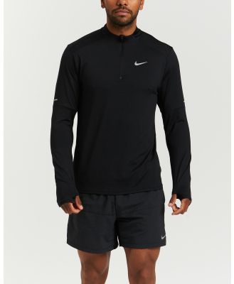 Nike - Dri Fit Element Half Zip Top - Long Sleeve T-Shirts (Black & Reflective Silver) Dri-Fit Element Half Zip Top