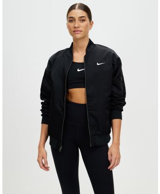 Nike - Nike Sportswear Reversible Varsity Bomber Jacket - Coats & Jackets (Black, Black & White) Nike Sportswear Reversible Varsity Bomber Jacket