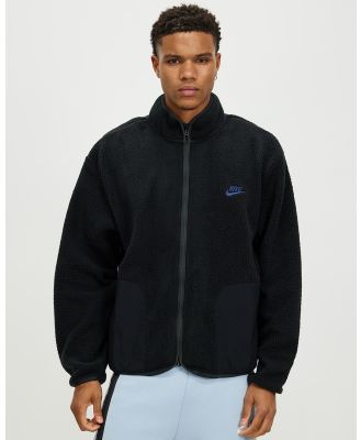 Nike - Sherpa Winter Jacket - Coats & Jackets (Black & Midnight Navy) Sherpa Winter Jacket