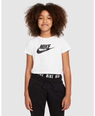 Nike - Sportswear Cropped Tee   Teens - T-Shirts & Singlets (White & Black) Sportswear Cropped Tee - Teens