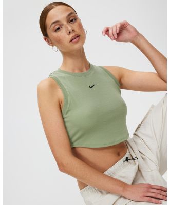 Nike - Sportswear Essential Rib Crop Tank - T-Shirts & Singlets (Oil Green & Black) Sportswear Essential Rib Crop Tank