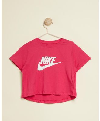 Nike - Sportswear Futura Crop Tee   Teens - Cropped tops (Fireberry & White) Sportswear Futura Crop Tee - Teens