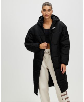 Nike - Therma FIT Loose Hooded Parka - Coats & Jackets (Black & White) Therma-FIT Loose Hooded Parka