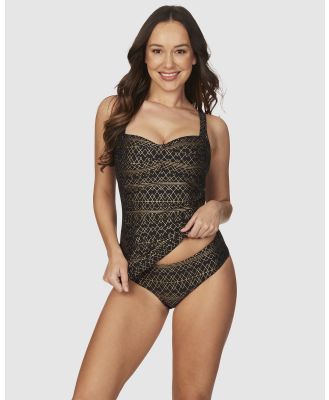 Nip Tuck Swim - Deco Foil Joanne Tankini Set - Bikini Set (BLACK) Deco Foil Joanne Tankini Set