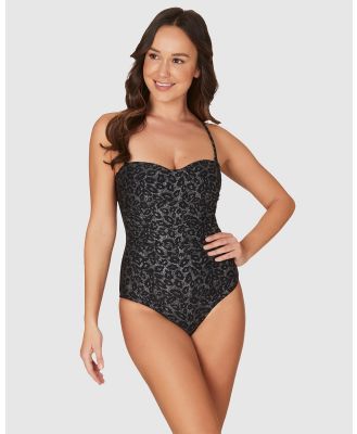 Nip Tuck Swim - Leopard Foil Colette Bandeau One Piece Swimsuit - One-Piece / Swimsuit (Black) Leopard Foil Colette Bandeau One Piece Swimsuit