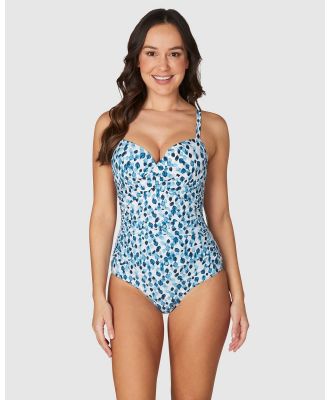 Nip Tuck Swim - Petal Plunge Isla C   D Cup Underwire One Piece Swimsuit - Swimwear (Blues) Petal Plunge Isla C - D Cup Underwire One Piece Swimsuit