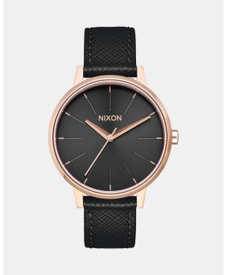Nixon - Kensington Leather Watch - Watches (Rose Gold & Black) Kensington Leather Watch