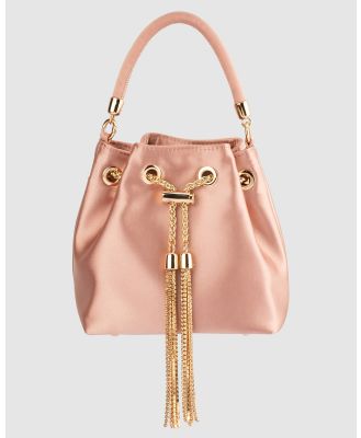 Olga Berg - Amanda Satin Drawstring Pouch - Clutches (Blush) Amanda Satin Drawstring Pouch