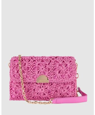 Olga Berg - Millie Crocheted Shoulder Bag - Clutches (Pink) Millie Crocheted Shoulder Bag