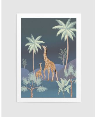 Olive et Oriel - Jungle Giraffes In Midnight - Home (Jungle Giraffes In Midnight Art Print) Jungle Giraffes In Midnight