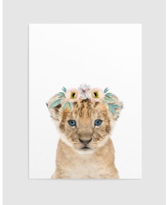 Olive et Oriel - Little Lion Cub | Flower Crown - Home (Little Lion Cub | Flower Crown Art Print) Little Lion Cub | Flower Crown