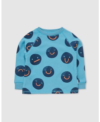 Olive & The Captain - Faces Pullover   Babies Kids - Sweats (Teal) Faces Pullover - Babies-Kids