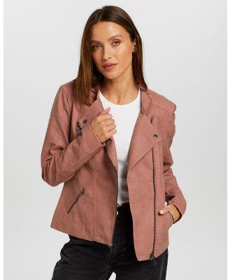 ONLY - Ava Faux Leather Biker - Coats & Jackets (Pink) Ava Faux Leather Biker