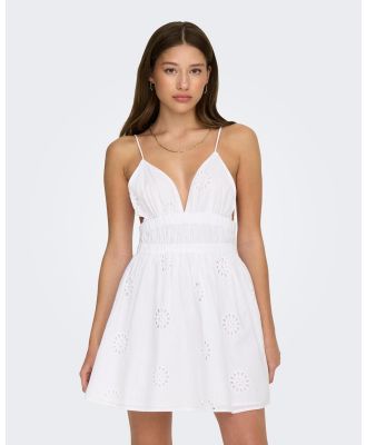 ONLY - Eltina Strap Embroidered Dress - Dresses (White) Eltina Strap Embroidered Dress