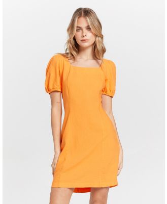 ONLY - Vigga Short Linen Dress - Dresses (Orange) Vigga Short Linen Dress