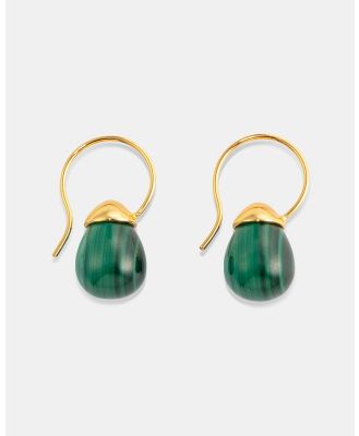 Oroton - Bonnie Bead Earrings - Jewellery (Gold & Malachite) Bonnie Bead Earrings