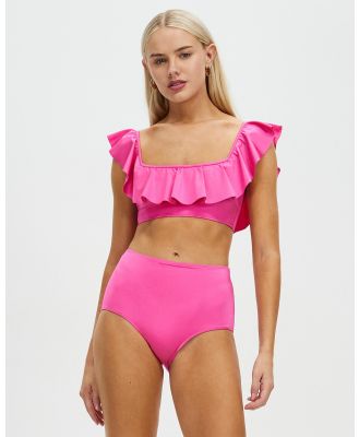 & Other Stories - Frill Bandeau Bikini Top - Bikini Tops (Pink Bright) Frill Bandeau Bikini Top