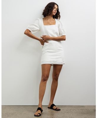 & Other Stories - Square Neck Mini Dress - Dresses (White Dusty Light) Square Neck Mini Dress