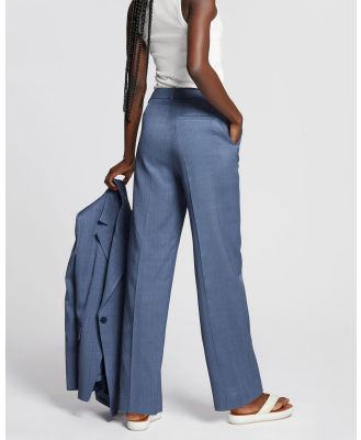 & Other Stories - Straight Mid Waist Press Crease Trousers - Pants (Dark Blue) Straight Mid Waist Press Crease Trousers