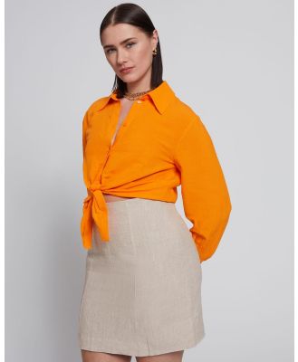 & Other Stories - Tie Knot Shirt - Casual shirts (Orange) Tie Knot Shirt