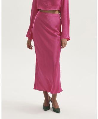 Ownley - Jewel Bias Midi Skirt - Skirts (Pink) Jewel Bias Midi Skirt