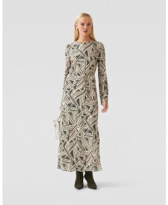 Oxford - Alannah Geo Print Dress - Printed Dresses (Green Print) Alannah Geo Print Dress