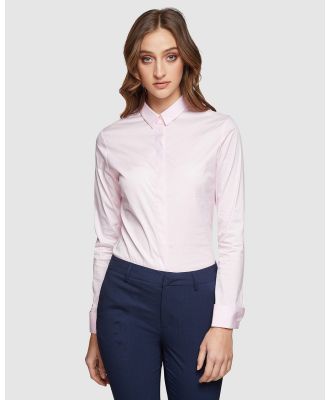 Oxford - Angel Pink Stretch Shirt - Tops (Pink) Angel Pink Stretch Shirt