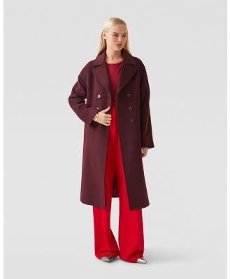 Oxford - Anna Wool Blend Coat - Coats & Jackets (Red Dark) Anna Wool Blend Coat