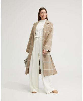 Oxford - Ashley Wool Rich Unlined Check Coat - Coats & Jackets (Brown Stripe) Ashley Wool Rich Unlined Check Coat