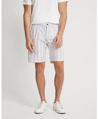 Oxford - Barney Cotton Stripe Shorts - Chino Shorts (Blue Stripe) Barney Cotton Stripe Shorts