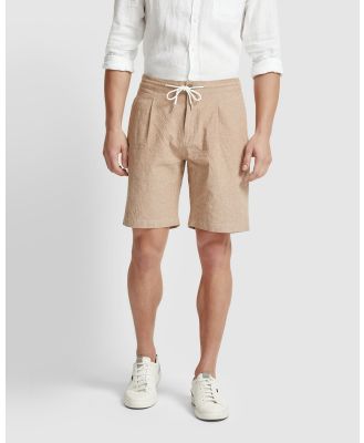 Oxford - Barney Linen Blend Shorts - Chino Shorts (Brown Light) Barney Linen Blend Shorts