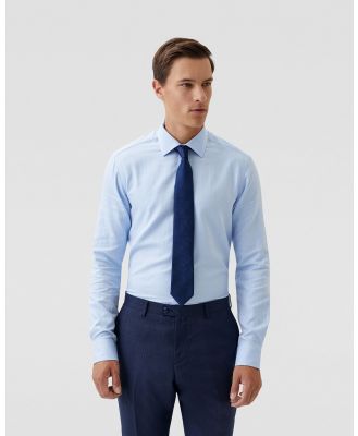 Oxford - Beckton Herringbone Cotton Shirt - Shirts & Polos (Blue Light) Beckton Herringbone Cotton Shirt