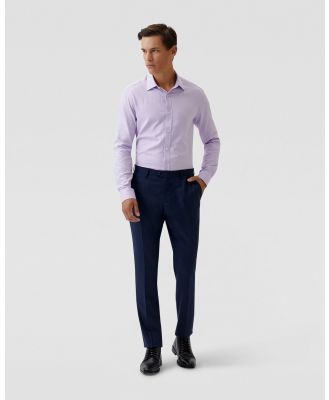 Oxford - Beckton Herringbone Cotton Shirt - Shirts & Polos (Purple Light) Beckton Herringbone Cotton Shirt