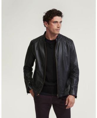 Oxford - Benji Nappa Leather Jacket - Coats & Jackets (Black) Benji Nappa Leather Jacket