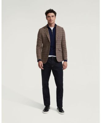 Oxford - Blake Wool Rich Checked Blazer - Blazers (Brown Stripe) Blake Wool Rich Checked Blazer