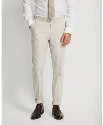 Oxford - Byron Linen Blend Cuffed Trousers - Pants (Brown Light) Byron Linen Blend Cuffed Trousers