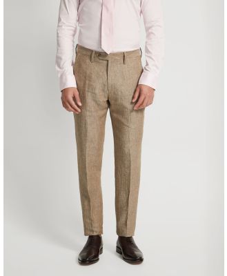 Oxford - Byron Linen Trousers - Slim (Brown Medium) Byron Linen Trousers