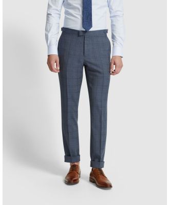 Oxford - Byron Wool Suit Trousers With Side Tab - Pants (Blue Stripe) Byron Wool Suit Trousers With Side Tab