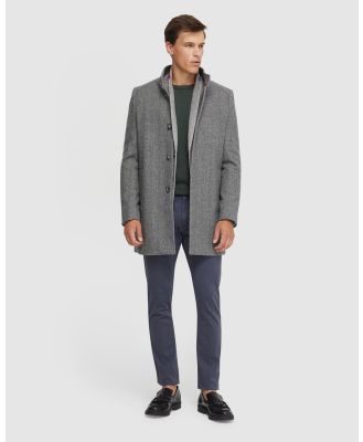 Oxford - Dunbar Herringbone Wool Rich Coat - Coats & Jackets (Grey Medium) Dunbar Herringbone Wool Rich Coat