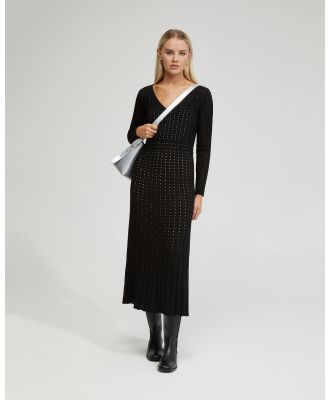 Oxford - Keiko Knitted Dress With Slip In Nude - Dresses (Black) Keiko Knitted Dress With Slip In Nude