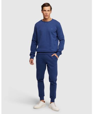 Oxford - Lars Jersey Sweater Shirt - Sweats (Blue Dark) Lars Jersey Sweater Shirt